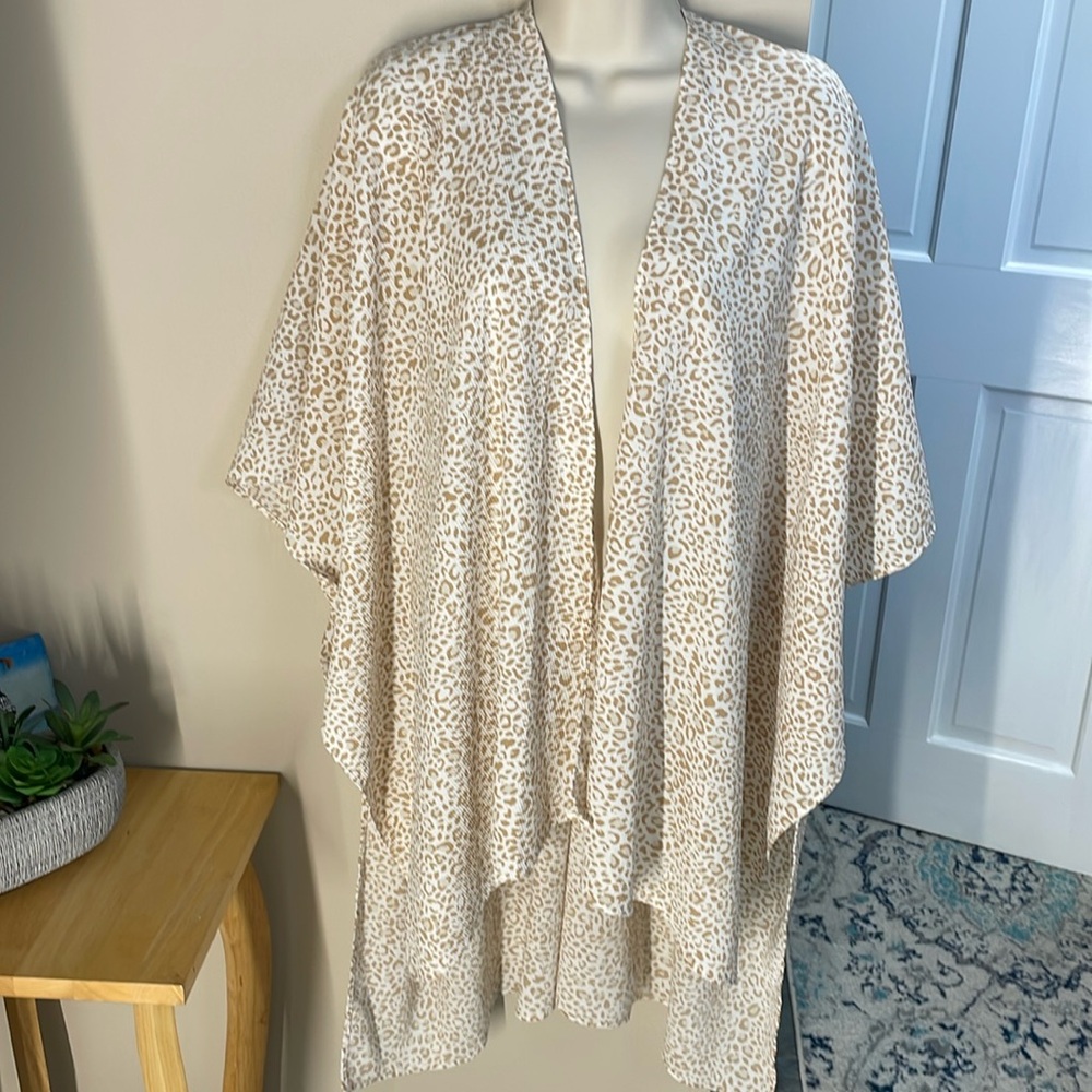 Leopard print kimono coverup